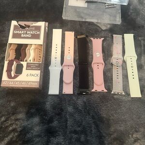 Smart Watch Band Set - Pink, White, Black, Multicolor